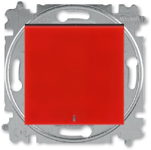 Выключатель с подсветкой без рамки ABB EPJ Levit 1-кл. красный/дымчатый чёрный картинка